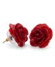 Real Rose Stud Pierced Earrings
