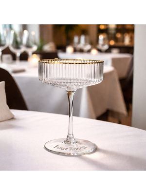 Vintage Gold Rim Coupe Glass