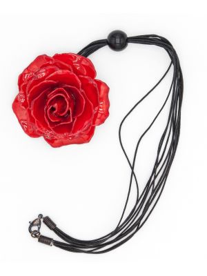 Real Rose Leather Corded Necklace