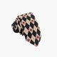 Tan Argyle Rose Cluster Necktie